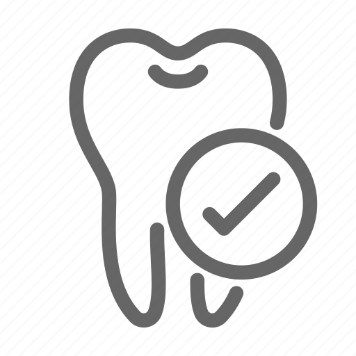 Dental, checked, checkmark, tooth, positive feedback icon - Download on Iconfinder