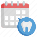 calendar, dentist, medical, appointment, tooth, time, date