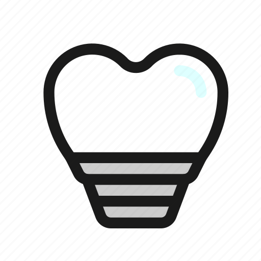 Tooth, implant, dental, dentistry, prosthesis, fixture, crown icon - Download on Iconfinder