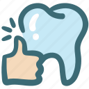 care, dental, doodle, good, positive, thumb up, tooth