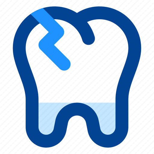 Cracked, tooth, broken, crack, decay, dental, dentistry icon - Download on Iconfinder