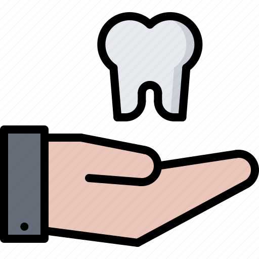 Dental, dentist, hand, medicine, support, tooth icon - Download on Iconfinder