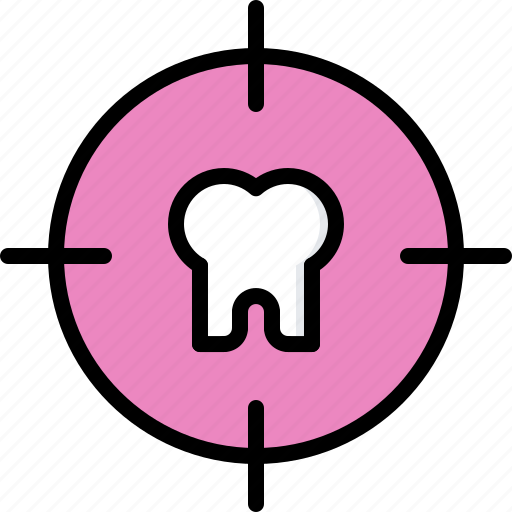 Dental, dentist, medicine, target, tooth icon - Download on Iconfinder