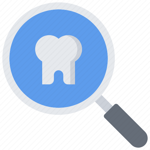 Dental, dentist, magnifier, medicine, search, tooth icon - Download on Iconfinder