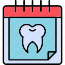 appointment, calendar, teeth, oral, dental, icon