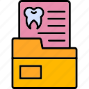 dental, record, folder, file, dentist, icon