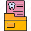 dental, record, folder, file, dentist, icon 