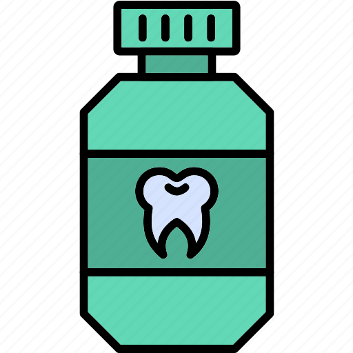 Mouthwash, antiseptic, bottle, cleanliness, teeth, icon icon - Download on Iconfinder