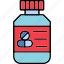pills, bottle, capsules, drugs, hospital, medicine, tablet, icon 