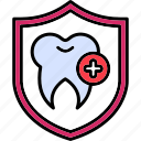prevention, dental, insurance, care, teeth, protection, shield, icon