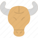 bull, skull, buffalo, head, animal, icon