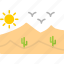 desert, dry, hot, landscape, sand, icon 