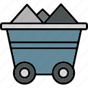 cart, mine, mining, trolley, icon