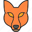 fox, animal, head, wild, wolf, icon 