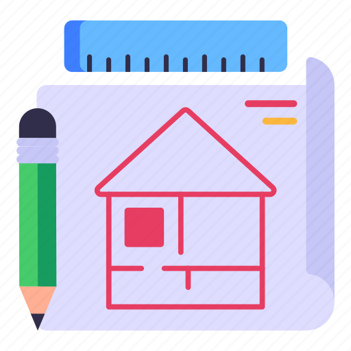 Home design, house design, home architecture, blueprint, prototype icon - Download on Iconfinder