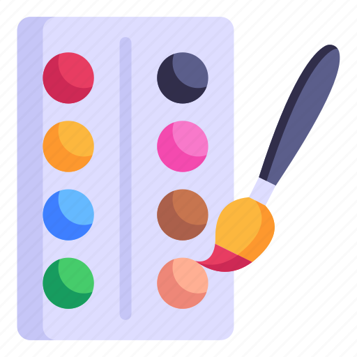 Water colours, aquarelle, color palette, painting tools, painting equipment icon - Download on Iconfinder