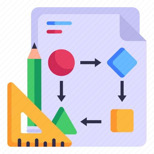 Draft paper, design process, flowchart, workflow, diagram icon - Download on Iconfinder