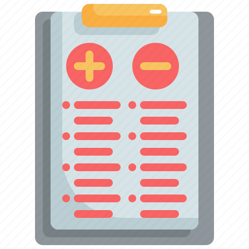 Pros, business, cons, decision, marketing, clipboard icon - Download on Iconfinder