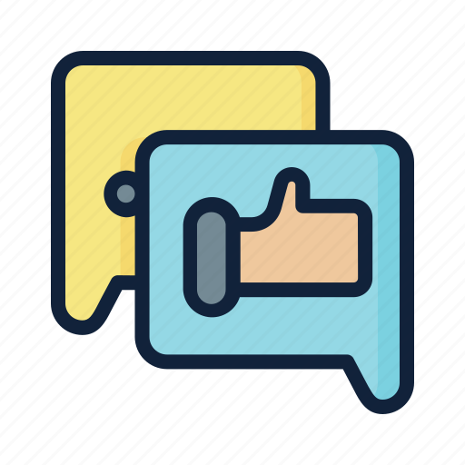 Feedback, positive, thumbs, up, baloon, hand icon - Download on Iconfinder