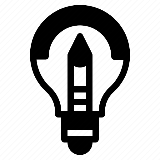 Light, bulb, creative, idea, pen, solution icon - Download on Iconfinder