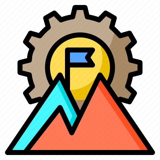 Goals, mountain, flag, thinking, pin icon - Download on Iconfinder