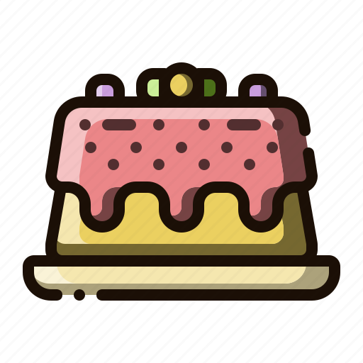 Cake, chiffon cake, custard, dessert, food icon - Download on Iconfinder