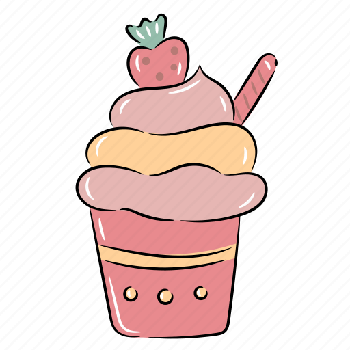 Cake, dessert, sweet, cupcake, ice, cream icon - Download on Iconfinder