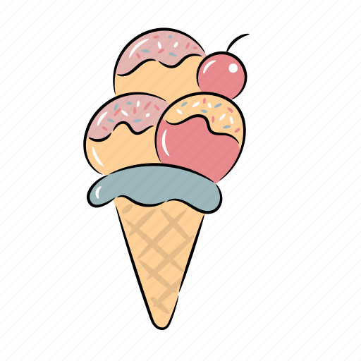 Ice, cream, cone, gelato, sweet, summer icon - Download on Iconfinder