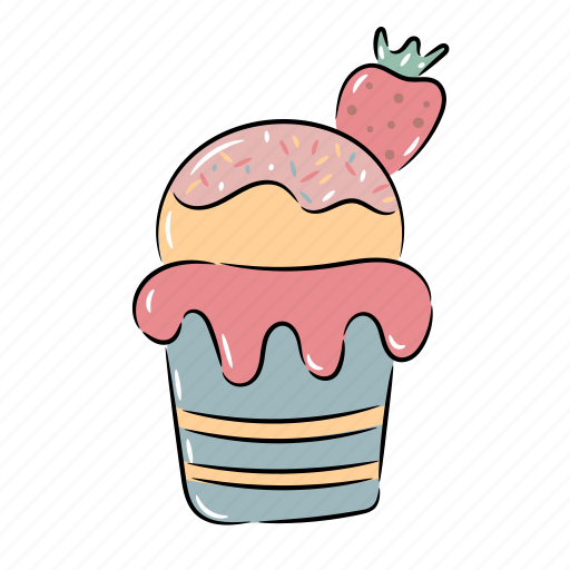 Ice, cream, dessert, cake, cupcake, sweet icon - Download on Iconfinder