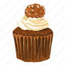 cupcake, chocolate, sweet, bakery, cake, dessert, cream