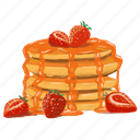 strawberry, pancake, cake, breakfast, fruit, fresh, dessert, sweet, berry