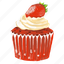 cupcake, cake, berry, strawberry, cherry, dessert, sweet, fruit 