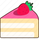 a, piece, of, vanilla, strawberry, cake, dessert, food, sweet