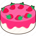 vanilla, strawberry, cake, dessert, food, sweet