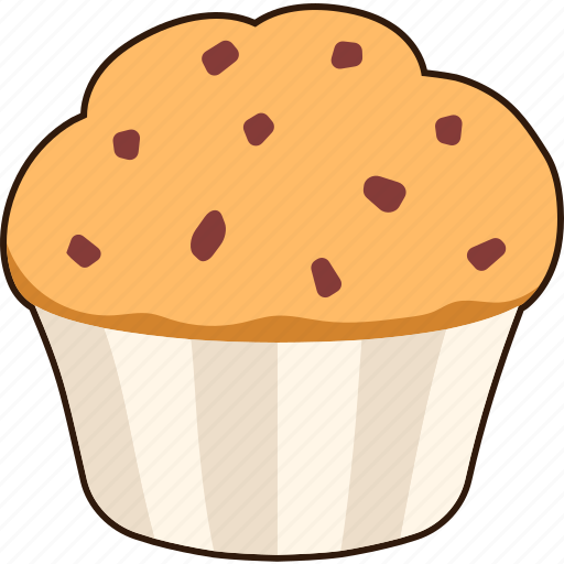 Muffin, chocolate, chip, dessert, food, sweet icon - Download on Iconfinder