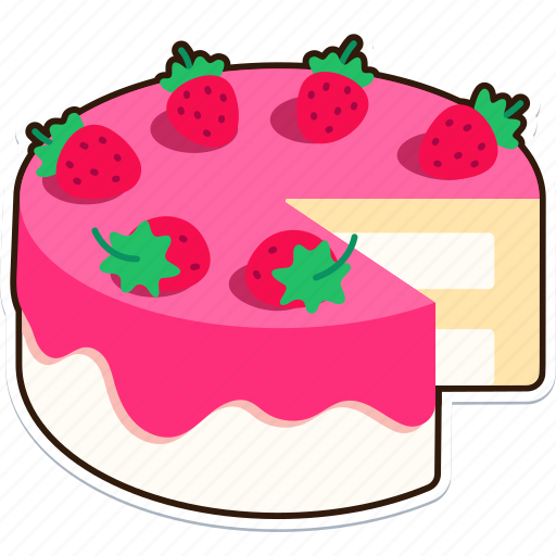 Vanilla, strawberry, cake, was, divided, dessert, food icon - Download on Iconfinder