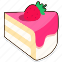 piece, vanilla, strawberry, cake, dessert, food, sweet
