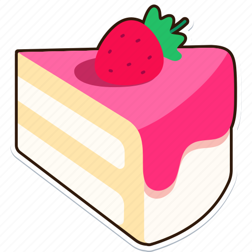 Piece, vanilla, strawberry, cake, dessert, food, sweet icon - Download on Iconfinder