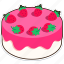 vanilla, strawberry, cake, dessert, food, sweet 