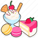 desserts, macaron, cake, and, ice, cream, dessert, food, sweet
