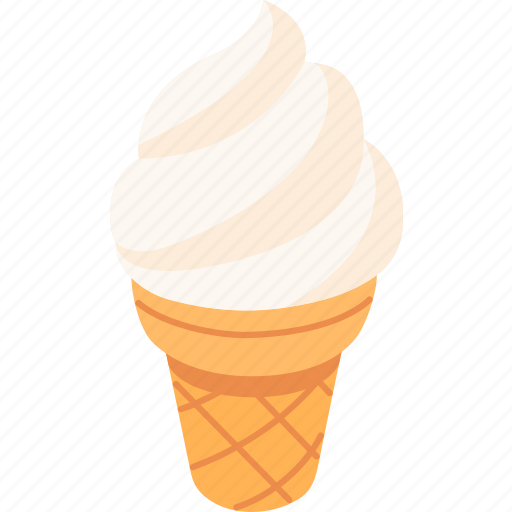 Vanilla, ice, cream, cone, dessert, food, sweet icon - Download on Iconfinder