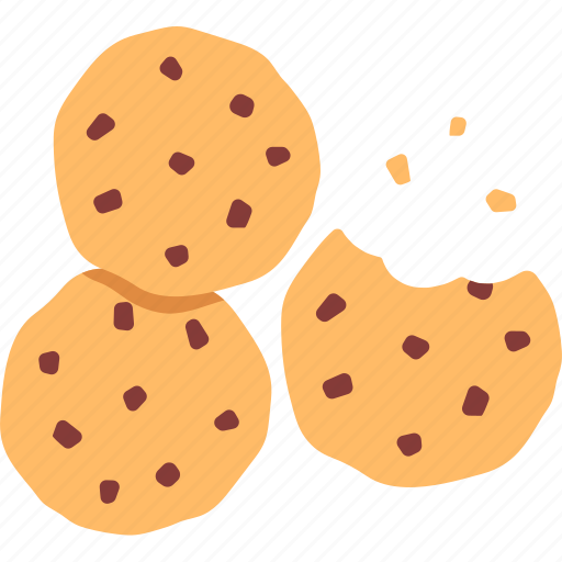 Three, piece, vanilla, chocolate, chip, cookies, dessert icon - Download on Iconfinder
