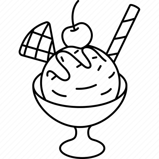 ice cream scoop clipart black and white