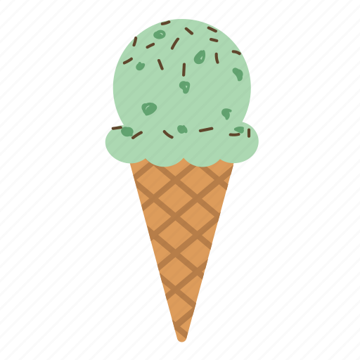 Cone, dessert, green, icecream, matcha, scoop, sprinkles icon - Download on Iconfinder