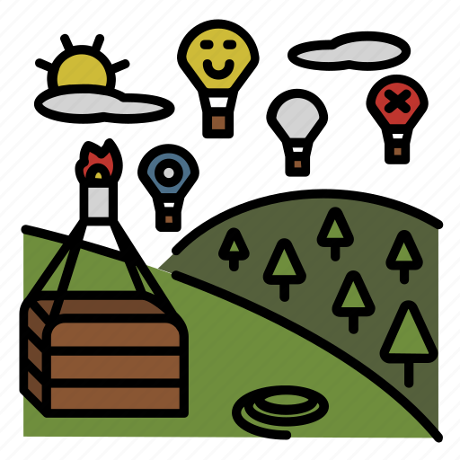 Adventure, air balloon, holiday, nature, outdoor, recreation, sky icon - Download on Iconfinder