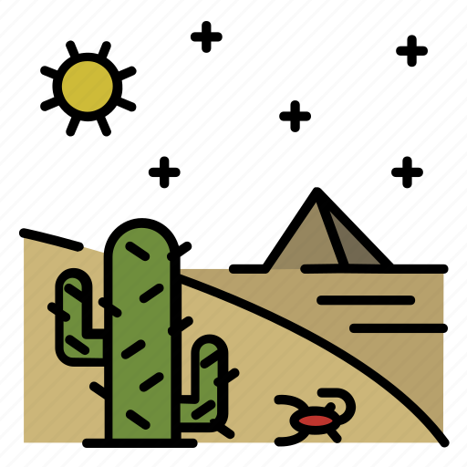 Ancient, cactus, desert, egypt, egyptian, pyramid, savana icon - Download on Iconfinder