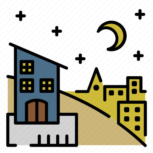 Building, city, cityscape, hillview, nightview, town, urban icon - Download on Iconfinder
