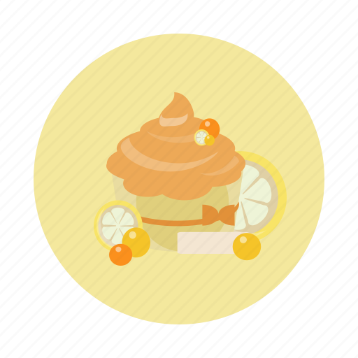 Cake, cupcake, dessert, food, lemon, sdesign, sweet icon - Download on Iconfinder