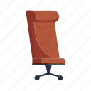 furniture, chair, flat, icon, detective, set, work, equipment, security