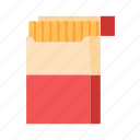 cigarettes, pack, flat, icon, detective, set, work, equipment, security
